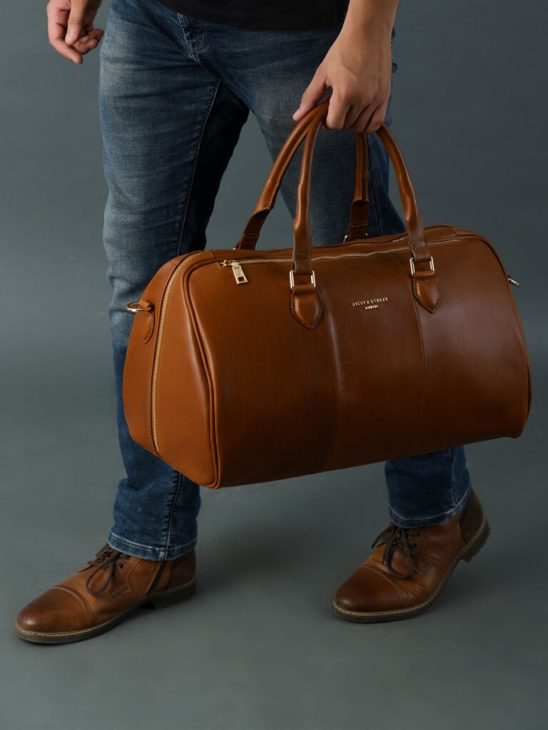 Silver street london leather duffle bags