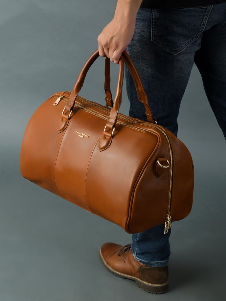 Silver street london leather duffle bags