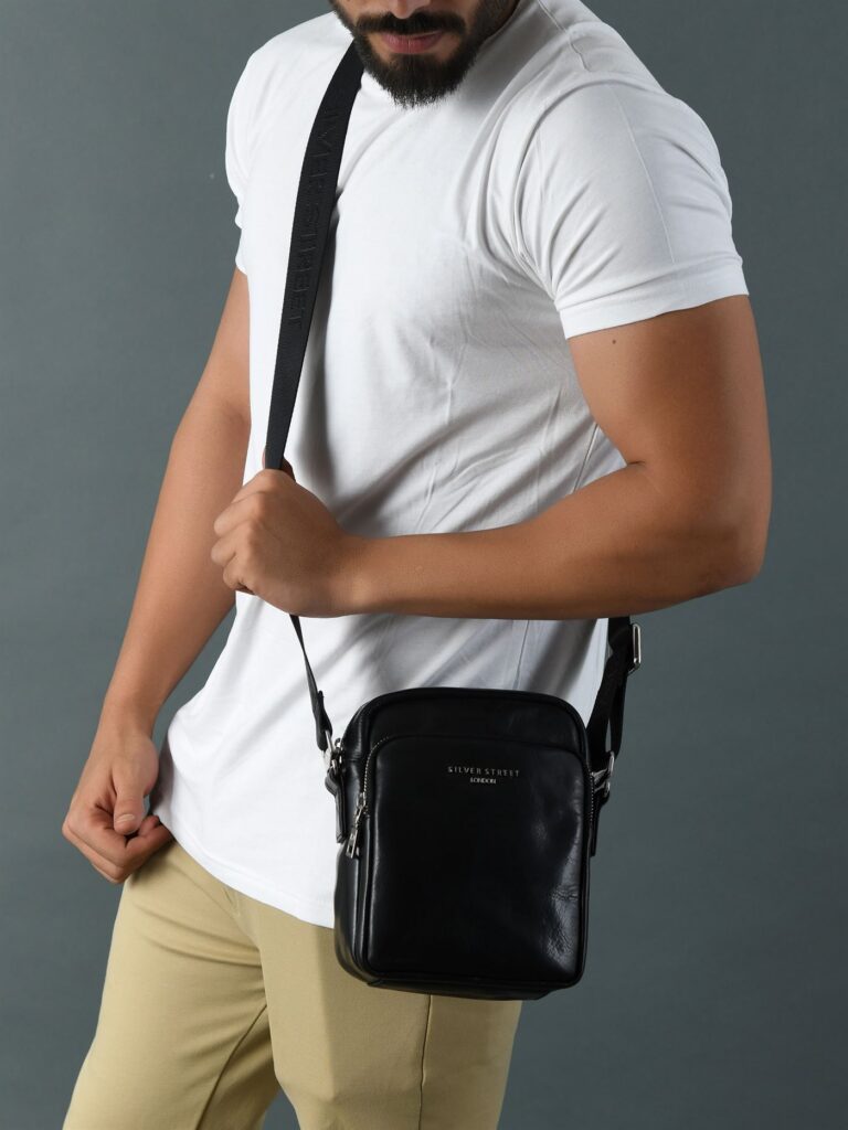 Silver street london leather sling bags