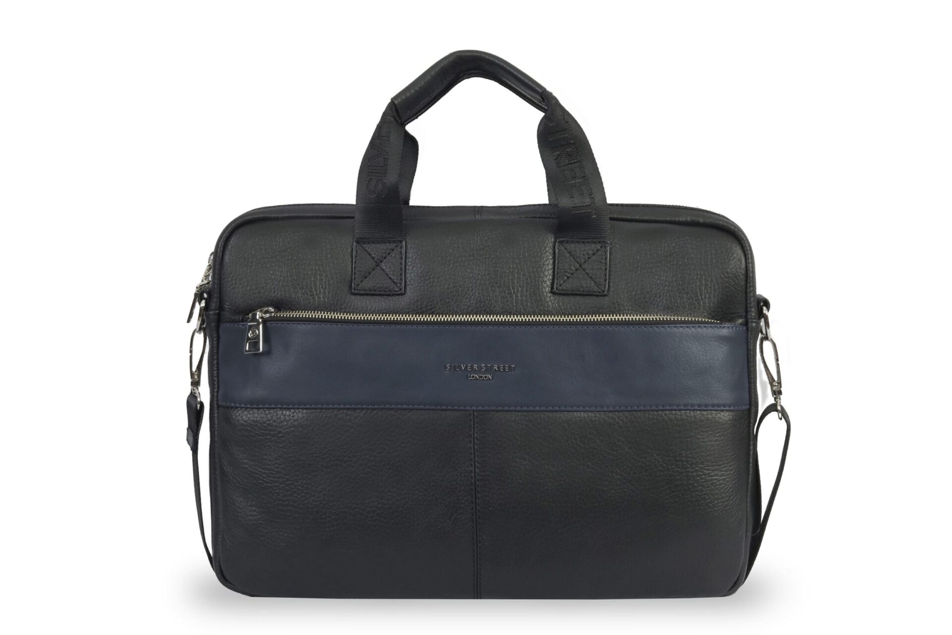 Walter Black Laptop Bag- Silver Street London