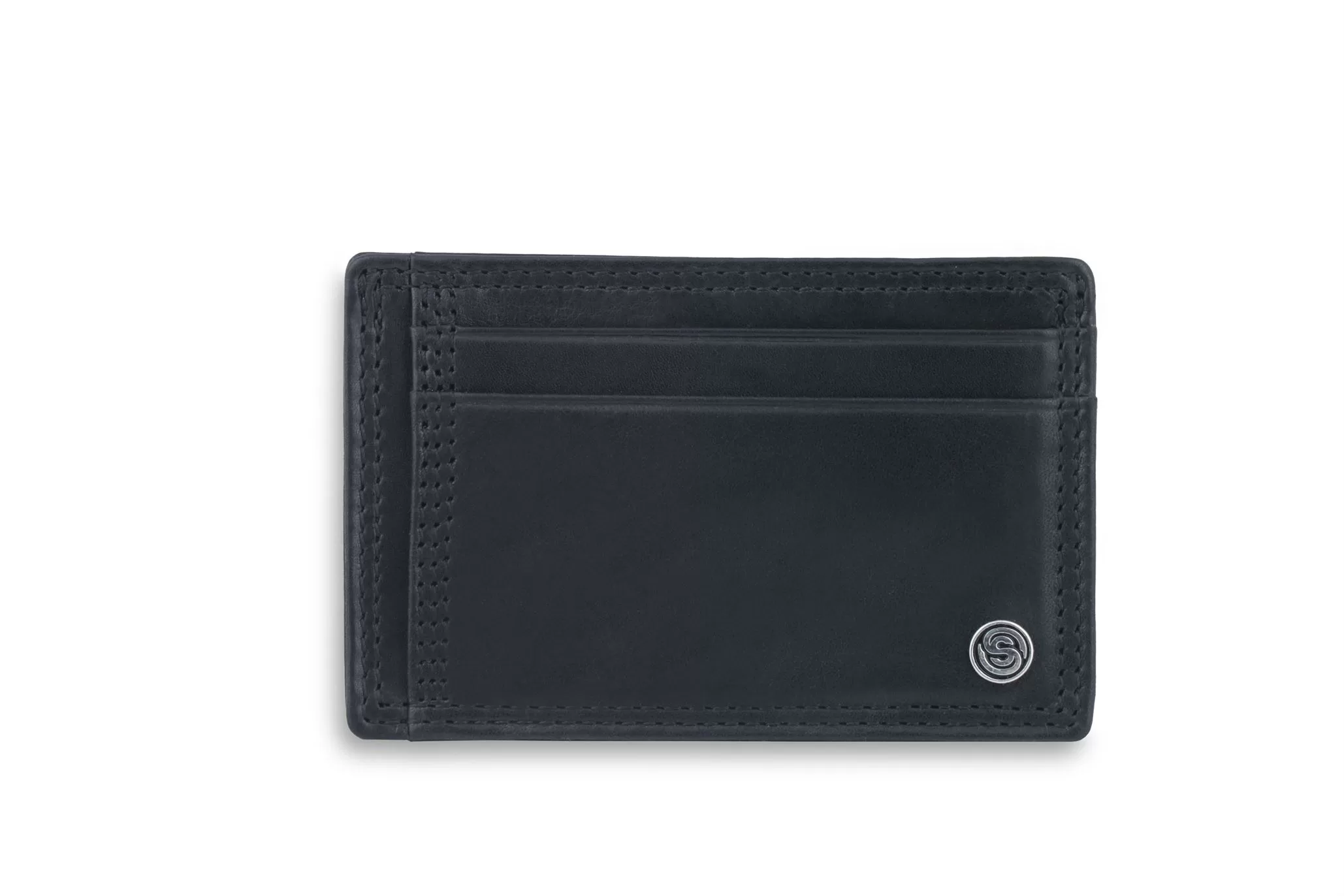 Dubbin Black Card Holder- Silver Street London